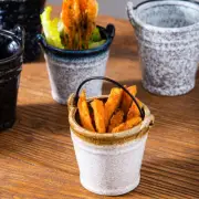 Japanese Bar Ice Bucket Ceramic Snack Fried Chicken Fries Bucket Storage Bucket