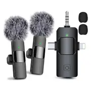 3 in 1 Wireless Lavalier Microphones for , Android, Camera, USB-C Microphone, Mini Microphone with Noise Reduction
