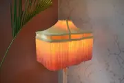 Lampshade dome yellow velvet hand-stitched table lampshade floor lampshade