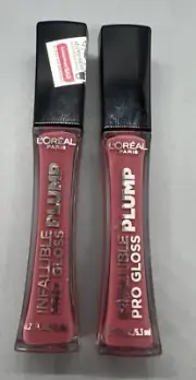2 L'Oreal Paris Infallible Pro Gloss Plump Lip Gloss, Rosy Flush