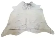Cowhide Rug Grey Brindle Light Grey Brazilian Natural Hair On Hide 7ft x 6.8ft