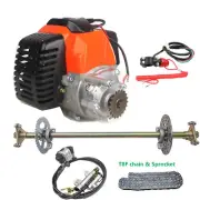 29'' Mini Go Kart ATV Rear Axle Kit+49cc Engine Motor GearBox+Brake+Chain Switch