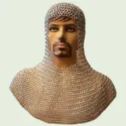 Best Medieval Gift Butted Aluminum Chainmail Coif Larp Knight Chain mail Hood