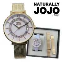 在飛比找momo購物網優惠-【NATURALLY JOJO】珍珠母貝 晶鑽閃耀 真皮手錶