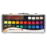 Daler-Rowney Simply 40pc Acrylic Paint Set - 34 Acrylic Paint Pots for Studen...