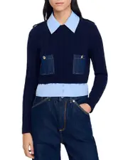 Sandro Jules Layered Look Sweater