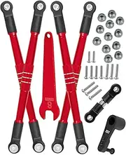 hopsupRC RC 7075 Aluminum Turnbuckles Camber Links Toe Link Upgrades Part for 1/8 Kraton 6S BLX,Notorious 6S V5,Outcast 6S BLX,1/7 Fireteam Big Rock,with 25T Servo Saver Arm Hops Up.(Red)