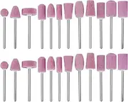 2 Set/24pcs Nail Drill Bits Set Nail Art File Bits Tools Quartz Nail Drill Heads Manicure Accessories 2.35mm Shank for Manicure Pedicure Nail Polishing Burr