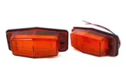 2 x Orange Side Marker Lights Universal Flat Base Indicator Amber Lamps
