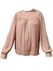 Loft Pink Mauve Button Trim Ruffle Neck Frill Collar Blouse Shirt Top XXL NWT
