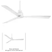 Minka-Aire F787-WHF Protruding Mount, 3 Flat White Blades Ceiling fan, White -
