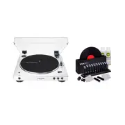 Audio Technica AT-LP60XBT-WW Bluetooth Turntable White with Vinyl Care Kit