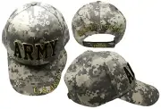 Army Letter Black/Yellow Outline ACU Digital Camo Adjustable Embroidered Hat Cap