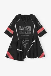 [GANNI] Future Mesh Oversized Mini Dress