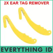 2x PREMIUM EAR TAG REMOVER TOOL - CATTLE TAG REMOVAL KNIFE AND BALE TWINE CUTTER