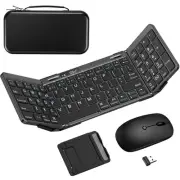 Foldable Keyboard and Mouse, Folding Keyboard Mouse Combo with Portable Case,...