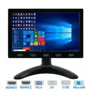 Portable Monitor 7" LCD CCTV PC Screen USB AV RCA VGA HDMI for DSLR Raspberry Pi