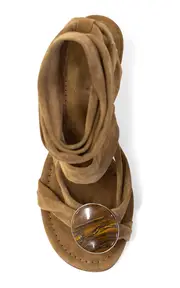 [Christopher Esber] Doma Stoned Crossover Suede Wrap Heel