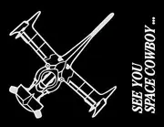 See You Space Cowboy Anime Vinyl Decal Decal for Laptop Tablet Skateboard Car Windows Stickers (White)