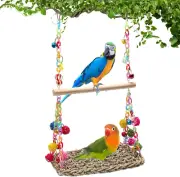 Bird Swing Toys Coolrunner Bird Hammock Bed Hanging Swing Nest Cotton Weave Hemp
