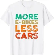 [X.Style] More E-Bikes Less Cars Bicycle Mountainbike Cyclist Ebike ds1480 T-Shirt (XL) White