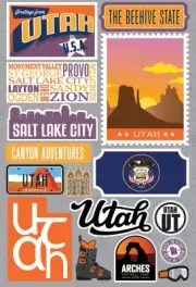 3 Pack Reminisce Jet Setters 3.0 State Dimensional Stickers-Utah JET-043