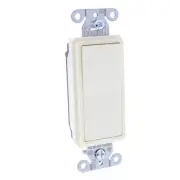 Hubbell DS115AL Almond Single Pole 15A Decorator Rocker Light Switch Spec Grade