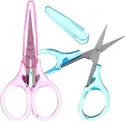 BEBEMOKO 2Pcs Sewing Scissors with Protective Cover Lightweight Craft Scissors for DIY Scrapbooking Artwork and Needlework