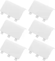 6pcs Battery Door Cover Battery Pack Back Cover Shell Lid Compatible with Xbox One Wireless Controller Replacement Battery Back Cover Shell Plastic White