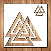 Viking Valknut Stencil | Reusable Rune Nordic Runes Stencils for Painting on Wood, Glass, Wall, Rock, Fabric, Walls, Canvas, Glassware | Viking Runes Stencil Pattern (10"x 10")
