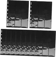FUNOMOCYA 10pcs Stamp Collecting Album Pages Black Background 3-Slot Photo Album Refills for