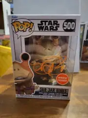 Star Wars Jar Jar Funko Pop 500 Gamestop Exclusive Signed by Ahmed Best ST4