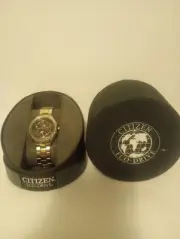 Citizen Eco-Drive Two-Tone Wristwatch with Black Dial FD1066-59H NEW IN BOX