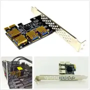 Black Metal 4Port PCIe Riser Adapter Board PCI-E 1x to 4USB 3.0 PCI-E Rabbet GPU