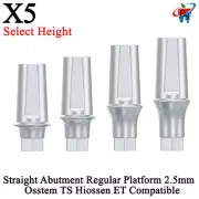 5pcs Prosthetic Straight Abutment RP 2.5mm Oss tem TS Compatible Dental Lab