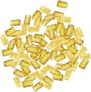 TENOL 100Pcs Dreadlocks Beads Rings Hair Braid Rings Clips Hollow Out Hair Jewelry Dread Locks for Gifts Unisex Masquerade Concerts, gold