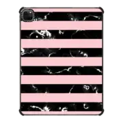 iPad Pro 12.9-inch (5th/6th gen) iPad Impact Case Blush Pink Black Marble Stripes