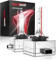 D3S HID Bulbs, Xenon 6000K 35W HID Bulb with Metal Stents Base, Waterproof Design, Plug and Play, Pack of 2
