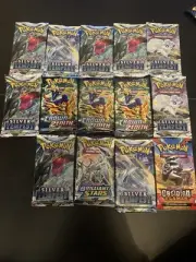 Pokémon Pack Lot 9x Silver Tempest 3x Crown Zenith 1x Brilliant Stars 1x OBF