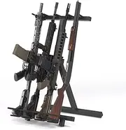 Nonkky Portable Folding Gun Rack Freestanding Rifle Rack, Mobile Firearm Display Storage Stand Made with Heavy Duty Steel, Hold up to 4 Rifles, Shotgun, Carbine Gun for The Shooting & Hunting Range