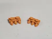 NEW LEGO 15208 x2 MEDIUM NOUGAT Plate, Modified 1 x 2 with 3 Teeth 6478954