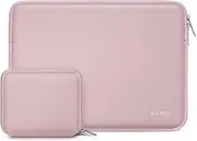 [MOSISO] Laptop Case 16 inch, 15-15.6 inch Laptop Sleeve Bag Compatible with MacBook Pro 16 inch, HP, Acer, Dell, Lenovo, ASUS Notebook, Neoprene Computer Sleeve Bag with Small Case, Baby Pink