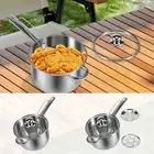 Deep Fryer Pot Stainless Steel Frying Pot with Basket Practical Cooking Smxob