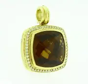 David Yurman extra large Champagne Citrine Albion enhancer pendant 18k gold