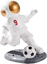 B Baosity Spaceman Figurine Resin Astronaut Statue Club Figure Outerspace Sculpture for Bar Cake Topper Cabinet Housewarming Bookshelf, 15x13cm with 9
