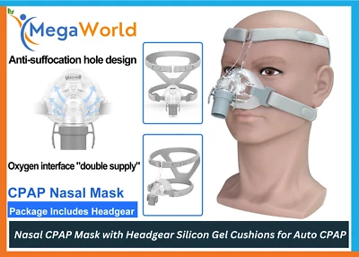 Original CPAP Nasal Mask with Adjustable Headgear for Sleep Apnea Size M L