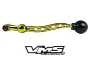 VMS RACING NEO CHROME DUAL BEND SHORT SHIFTER + BLACK ROUND SHIFT KNOB FOR HONDA (for: Honda)