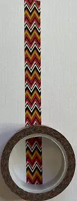 WHITE/DARK PINK/BLACK & YELLOW CHEVRON Washi Tape Roll•Card Making•Line•Journal•