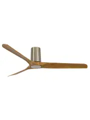 Londo 132cm DC Fan in Brushed Chrome with Teak Blades