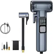 oolong Tyre Inflator, Cordless Air Compressor, Portable Bicycle Pump, 150PSI with Digital Pressure Gauge 4000mah Car Cordless Air Pump for Cars, Bikes, Motorcycles and Balls